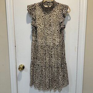 Sam Edelman Animal Print Flutter Sleeve Dress (Size: 4)
